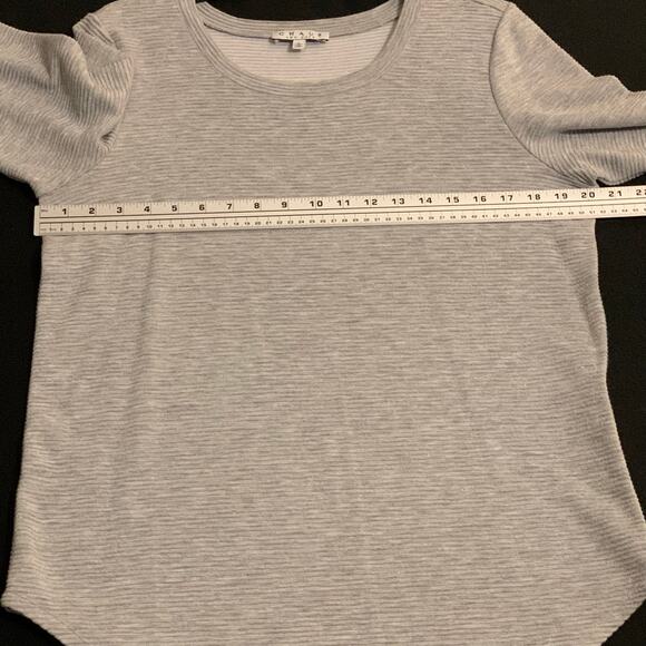 Chaus New York Womens Long Sleeve Gray Tunic Top Metallic Threads Side Zipper Lg - Picture 6 of 10
